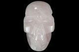 Polished Brazilian Rose Quartz Crystal Skull #95567-2